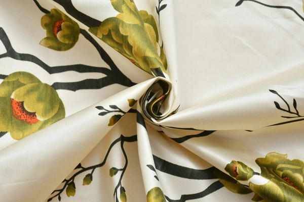 Panipat Textile Hub Polyester Eyelet Green Designer Print curtains Pack of 2 - Window (4x5 Feet)