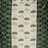 Panipat Textile Hub Polyester Eyelet Green Printed Design curtains Pack of 2 - Window (4x5 Feet)