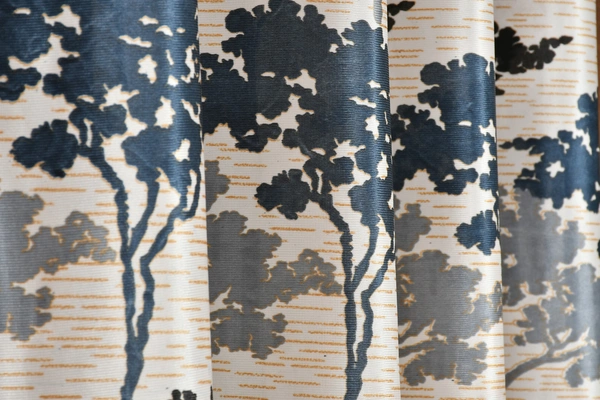 Panipat Textile Hub Polyester Eyelet Grey Printed Design curtains Pack of 2 - Window (4x5 Feet)