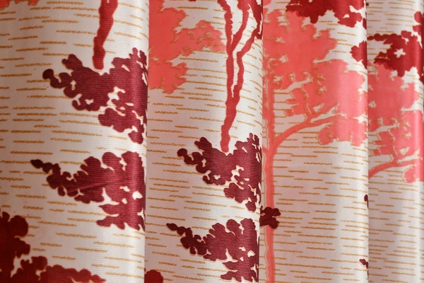 Panipat Textile Hub Polyester Eyelet Maroon Printed Design curtains Pack of 2 - Window (4x5 Feet)