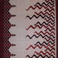 Panipat Textile Hub polyester Eyelet Maroon Printed Design curtains Pack of 2 - Long Door (4x9 Feet)