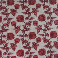 Panipat Textile Hub Polyester Eyelet Maroon Rose Printed Design curtains Pack of 2 - Window (4x5 Feet)