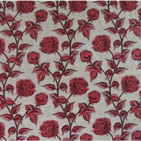 Panipat Textile Hub Polyester Eyelet Maroon Rose Printed Design curtains Pack of 2 - Window (4x5 Feet)