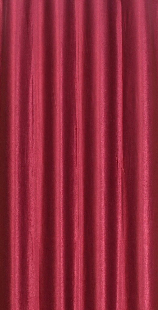 Panipat Textile Hub Polyester Eyelet Maroon Solid Plain curtains Pack of 2 - Window (4x5 Feet)