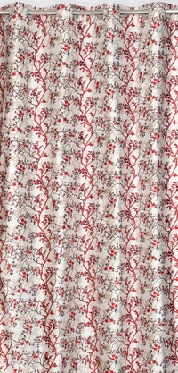 Panipat Textile Hub Polyester Eyelet Marron Designer Print curtains Pack of 2 - Long Door (4x9 Feet)