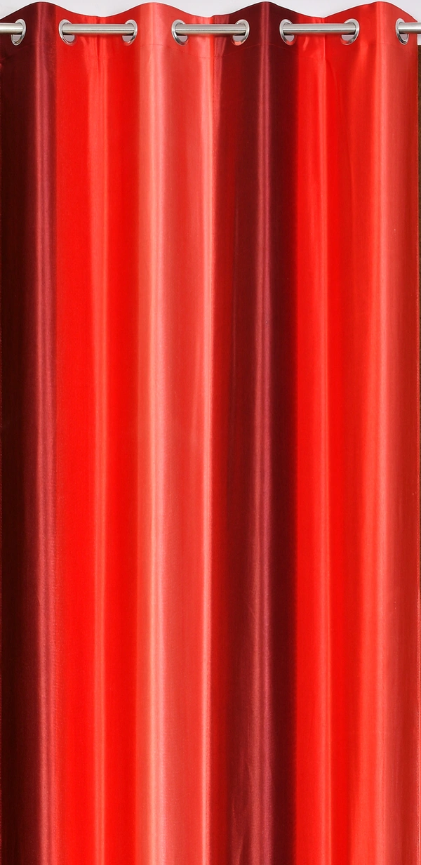 Panipat Textile Hub Polyester Eyelet Marron Solid Long Crush  curtains Pack of 2 - Door (4x7 Feet)