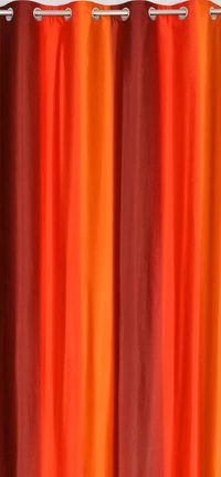 Panipat Textile Hub Polyester Eyelet Orange  Solid Long Crush  curtains Pack of 2 - Door (4x7 Feet)