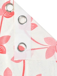 Panipat Textile Hub Polyester Eyelet Pink Designer Print curtains Pack of 2 - Window (4x5 feet)