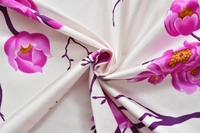 Panipat Textile Hub Polyester Eyelet Pink Designer Print curtains Pack of 2 - Window (4x5 Feet)