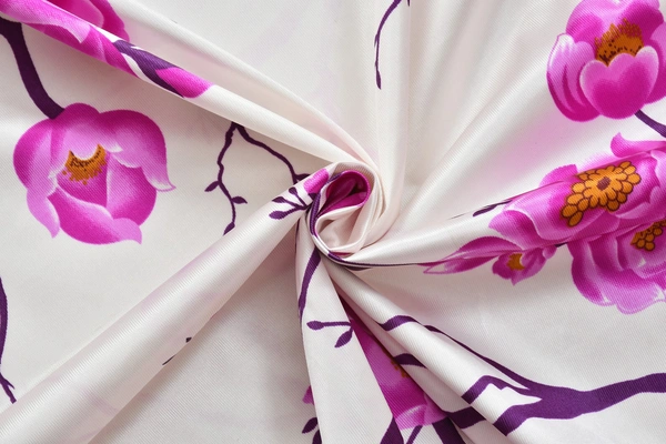 Panipat Textile Hub Polyester Eyelet Pink Designer Print curtains Pack of 2 - Window (4x5 Feet)