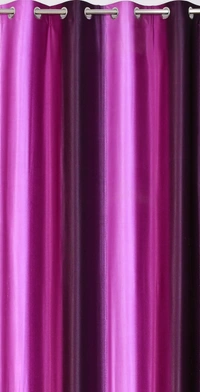 Panipat Textile Hub Polyester Eyelet Purple Solid Long Crush  curtains Pack of 2 - Window (4x5 Feet)