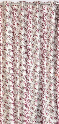 Panipat Textile Hub Polyester Eyelet Wine Designer Print curtains Pack of 2 - Door (4x7 Feet)