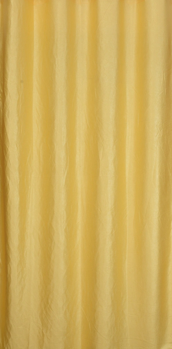 Panipat Textile Hub Polyester Eyelet Yellow Solid Plain curtains Pack of 2 - Window (4x5 Feet)