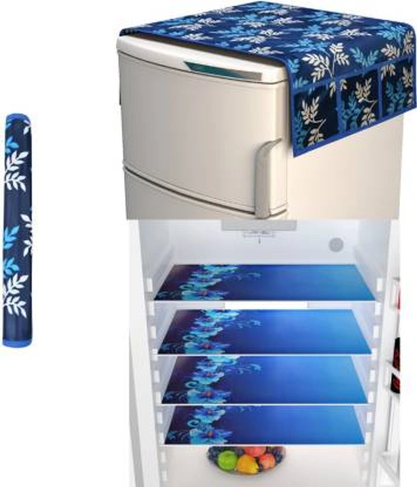 Panipat Textile Hub Refrigerator Cover  with 4 Fridge Mat