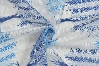 Panipat Textile Hub Semi Transparent  Net Curtains (florel Design ,Blue) Pack of 2 - Window (4x5 feet)