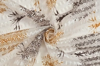 Panipat Textile Hub Semi Transparent  Net Curtains (florel Design ,Brown) Pack of 2 - Door (4x7 Feet)