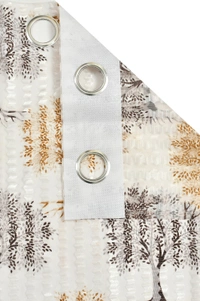 Panipat Textile Hub Semi Transparent  Net Curtains (florel Design ,Brown) Pack of 2 - Door (4x7 Feet)