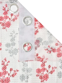 Panipat Textile Hub Semi Transparent  Net Curtains (florel Design ,Marron) Pack of 2 - Door (4x7 Feet)