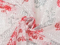 Panipat Textile Hub Semi Transparent  Net Curtains (florel Design ,Marron) Pack of 2 - Door (4x7 Feet)