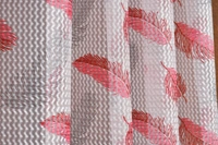 Panipat Textile Hub Semi Transparent  Net Curtains (florel Design , Marron) Pack of 2 - Door (4x7 Feet)