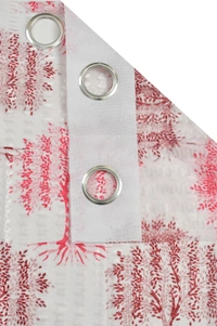 Panipat Textile Hub Semi Transparent  Net Curtains (florel Design ,Maroon) Pack of 2 - Door (4x7 Feet)