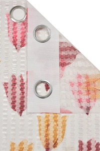 Panipat Textile Hub Semi Transparent  Net Curtains (florel Design ,Marron) Pack of 2 - Door (4x7 Feet)