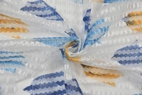 Panipat Textile Hub Semi Transparent  Net Curtains (florel Design , Blue) Pack of 2 - Window (4x5 feet)