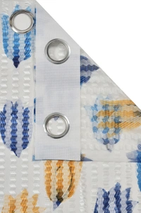 Panipat Textile Hub Semi Transparent  Net Curtains (florel Design , Blue) Pack of 2 - Window (4x5 feet)