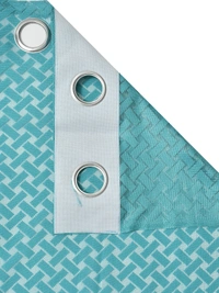 Panipat Textile Hub Semi Transparent  Net Curtains (Floral Design, Aqua) Pack of 2 - Door (4x7 Feet)