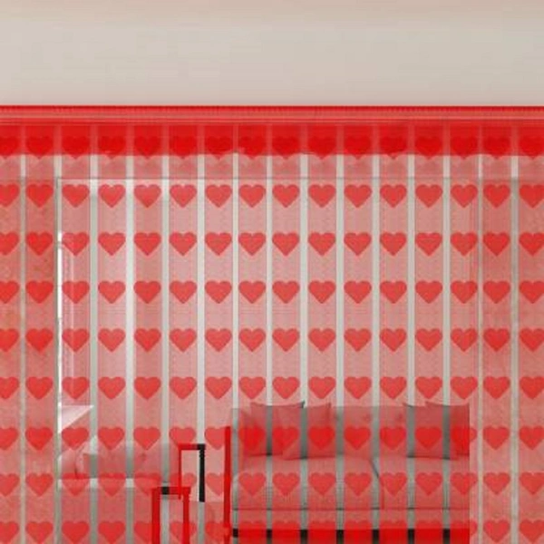Panipat Textile Hub valentine Heart shape curtains pack of 2