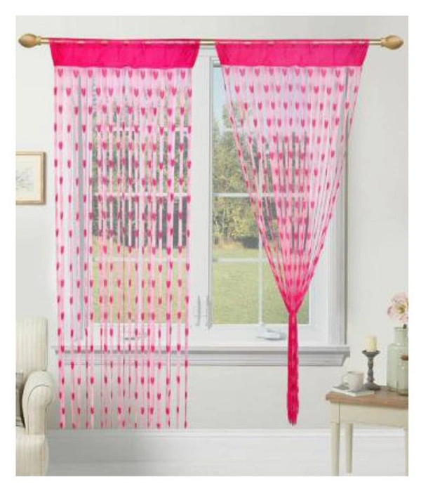Panipat Textile Hub valentine Heart shape curtains pack of 2
