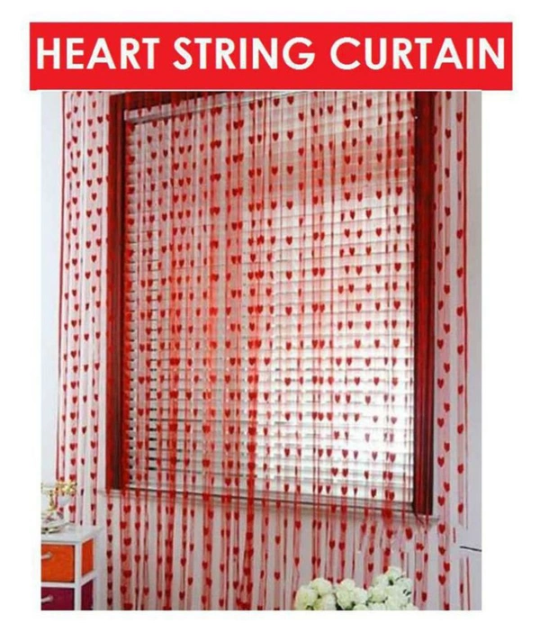 Panipat Textile Hub valentine Heart shape curtains pack of 2