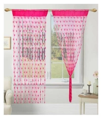 Panipat Textile Hub valentine Heart shape curtains pack of 2