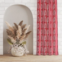 Phytho Home Polyester Eyelet Marron Designer Print curtains Pack of 2 - Long Door (4x9 Feet)