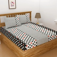 Phyto Home 140 TC Microfiber 3D Printed  Double Bedsheet  Pack of 2 ( 2 Double Bedsheet with 4 pillow cover) - Double Bedsheet