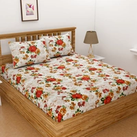 Phyto Home 140 TC Microfiber 3D Printed  Double Bedsheet  Pack of 2 ( 2 Double Bedsheet with 4 pillow cover) - Double Bedsheet