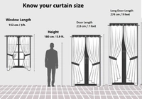 Phyto Home Polyester Eyelet Black Kolavery Printed Design curtains Pack of 2 - Long Door (4x9 Feet)