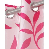 Phyto Home Polyester Eyelet Pink Kolavery Printed Design curtains Pack of 2 - Door (4x7 Feet)