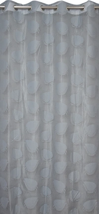 Tanishka fab Semi Transparent Net Curtains (florel Design ,Gray) Pack of 2 - Long Door (4x9 Feet)