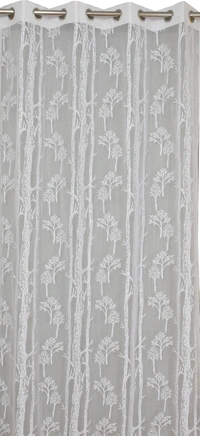 Tanishka fab Semi Transparent  Net Curtains (florel Design ,White) Pack of 2 - Window (4x5 feet)