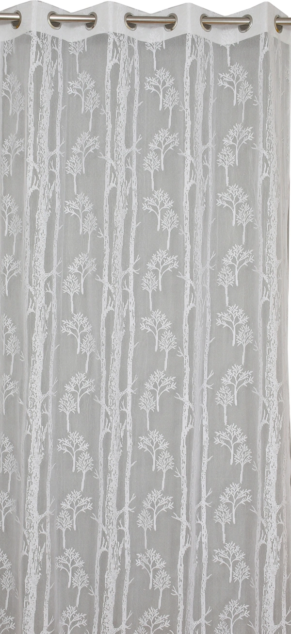 Tanishka fab Semi Transparent  Net Curtains (florel Design ,White) Pack of 2 - Window (4x5 feet)