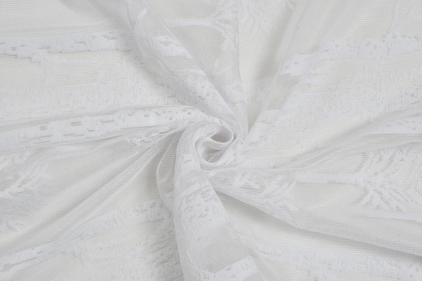 Tanishka fab Semi Transparent  Net Curtains (florel Design ,White) Pack of 2 - Window (4x5 feet)