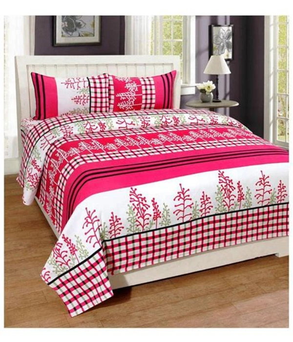 Tanishka Fabs 140 TC Microfiber 3D Printed  Double Bedsheet  Pack of 2 ( 2 Double Bedsheet with 4 pillow cover) - Double Bedsheet