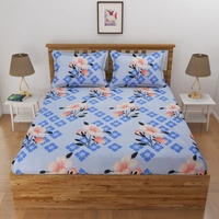 Tanishka Fabs 140 TC Microfiber 3D Printed  Double Bedsheet  Pack of 2 ( 2 Double Bedsheet with 4 pillow cover) - Double Bedsheet