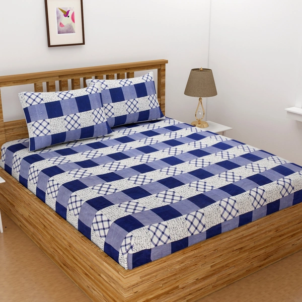 Tanishka Fabs 140 TC Microfiber 3D Printed  Double Bedsheet  Pack of 2 ( 2 Double Bedsheet with 4 pillow cover) - Double Bedsheet
