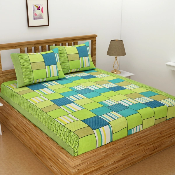 Tanishka Fabs 140 TC Microfiber 3D Printed  Double Bedsheet  Pack of 2 ( 2 Double Bedsheet with 4 pillow cover) - Double Bedsheet