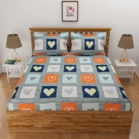 Tanishka Fabs 140 TC Microfiber 3D Printed  Double Bedsheet  Pack of 2 ( 2 Double Bedsheet with 4 pillow cover) - Double Bedsheet