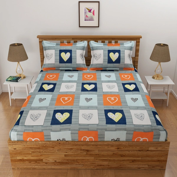 Tanishka Fabs 140 TC Microfiber 3D Printed  Double Bedsheet  Pack of 2 ( 2 Double Bedsheet with 4 pillow cover) - Double Bedsheet