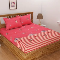 Tanishka Fabs 140 TC Microfiber 3D Printed  Double Bedsheet  Pack of 2 ( 2 Double Bedsheet with 4 pillow cover) - Double Bedsheet