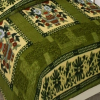 Tanishka Fabs 220 TC Woollen, Warm Double Geometric Flat Bedsheet for winter (Pack of 1, Green)